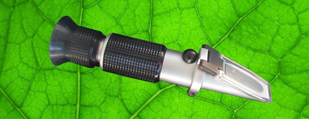 A Refractometer used to measure Brix in plant sap